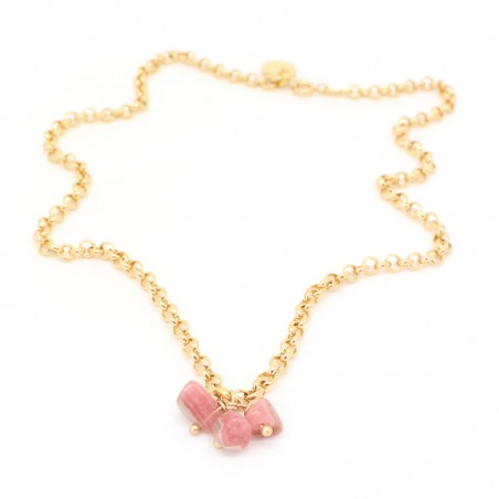 'Rhodocrosite' chain necklace